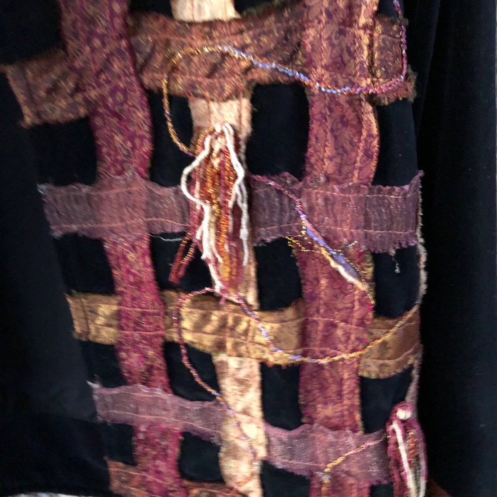 Yak Magik ~ Medium ~ Vtg ~ Black/Gold • Velvet ~ Silk Ribbons/ Fringe ~ Jacket - Picture 11 of 14